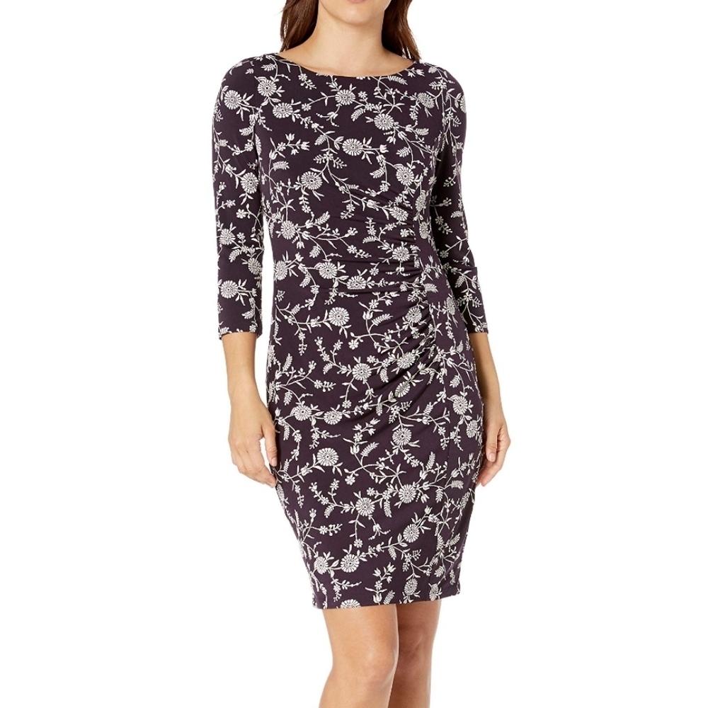 Jessica Howard dark purple 3/4 sleeve dress